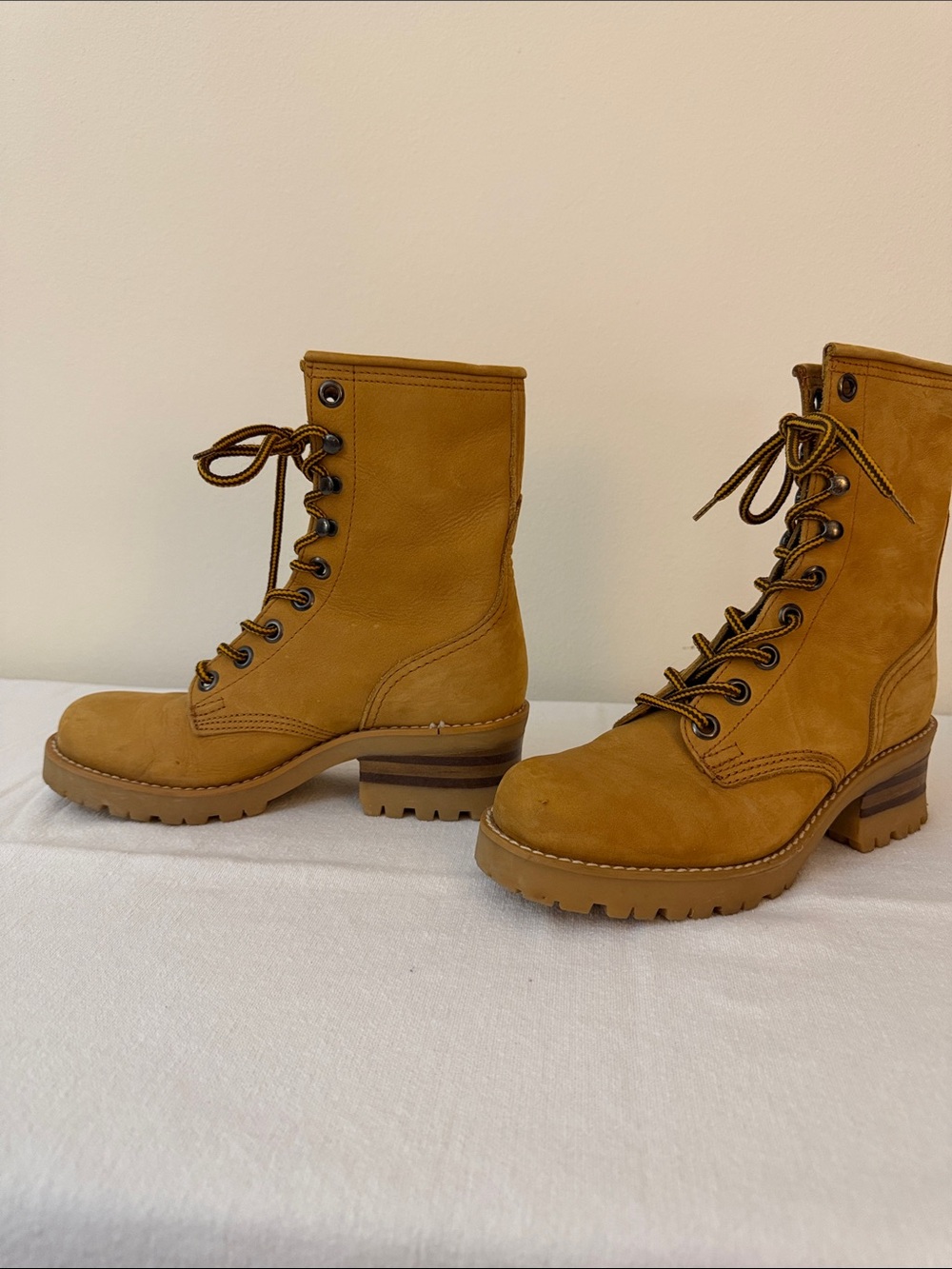 Nine West Vintage America Lace-Up Chunky Heel Women’s Boots in Wheat